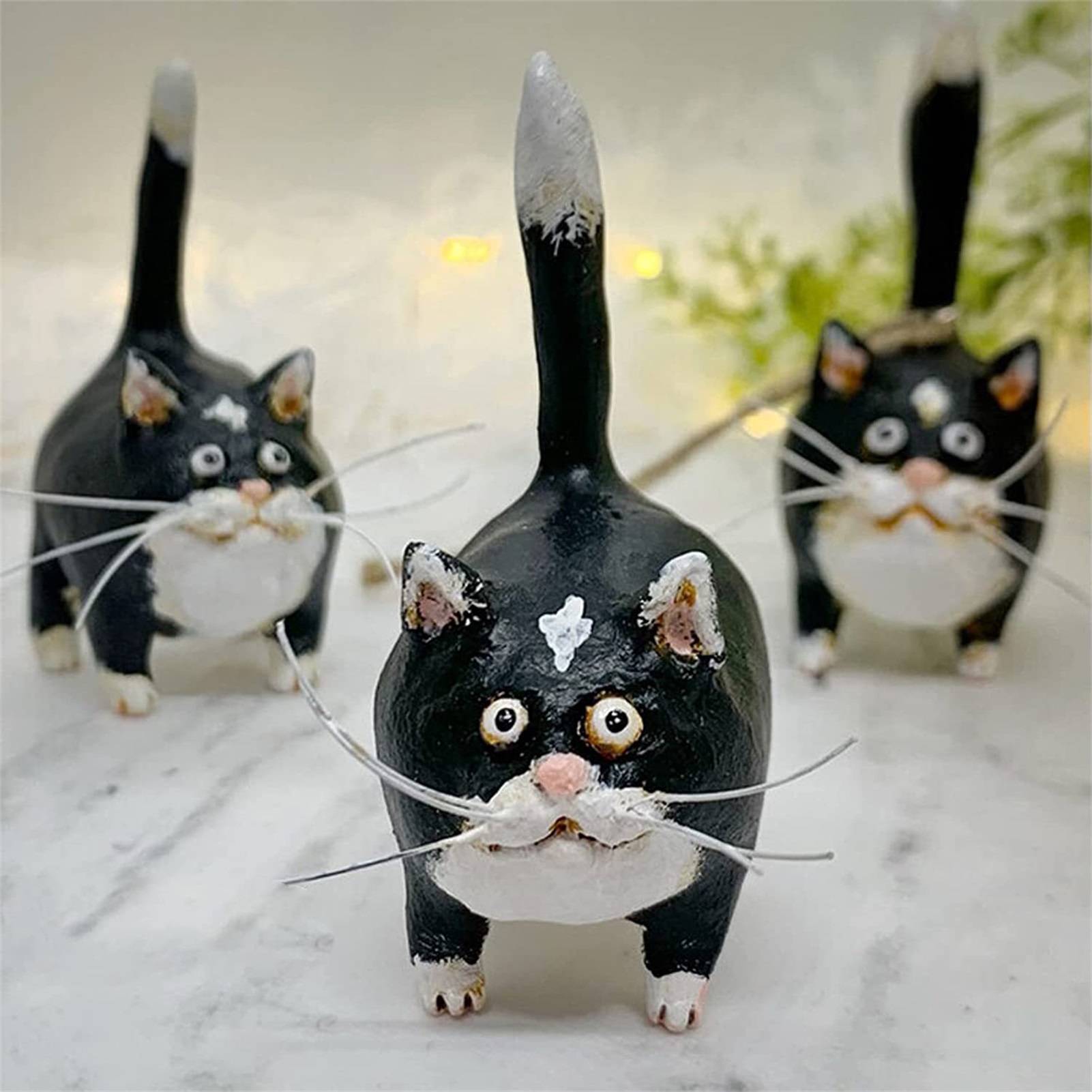 4 Figurines Miniatures De Chat En PVC - Décoration Bureau, écran, étagère - Design Mignon Et Détaillé